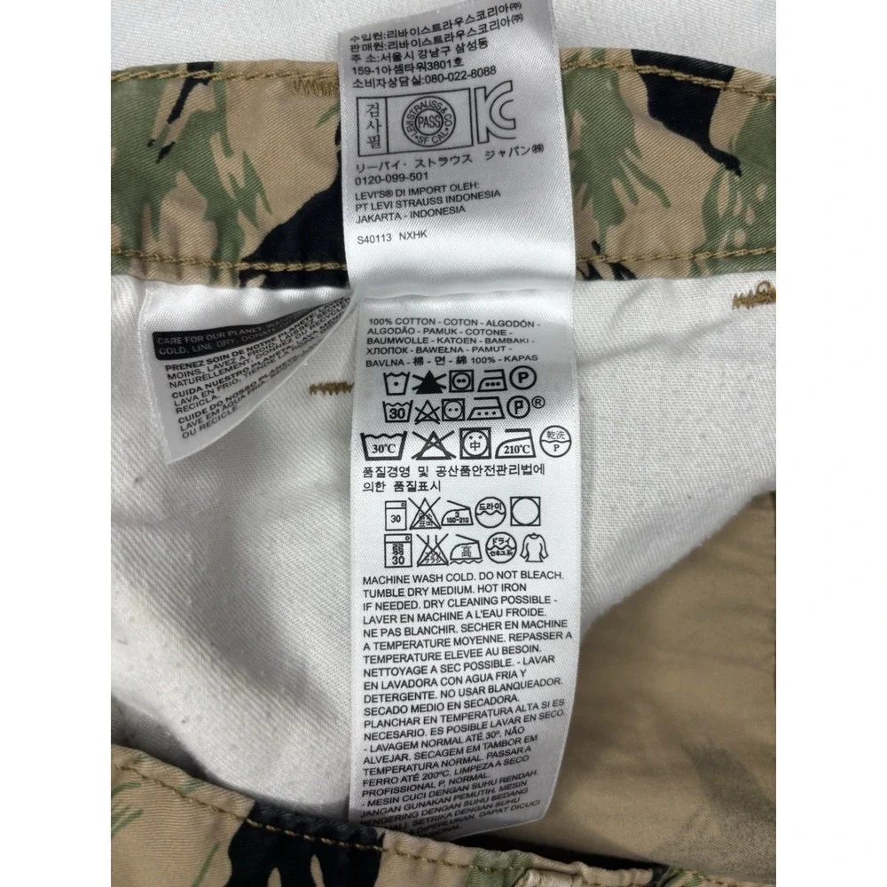 Levi's 511 Tiger Stripe Camouflage Chino Pants Men's 36x32 100% Cotton Vintage